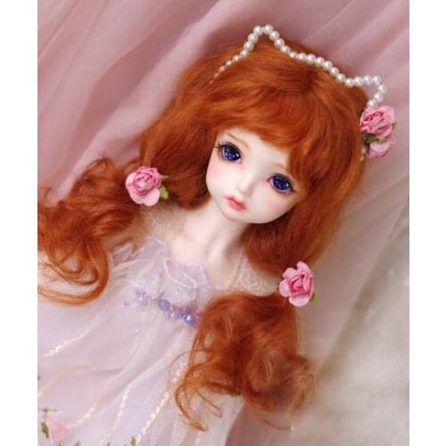 BJD doll wigs radish red Mohair wigs for 1/3 1/4 1/6 1/8 1/12 BJD DD SD MSD YOSD doll long curly hair wigs doll accessories