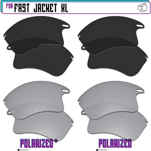EZReplace Polarized Replacement Lenses for - Oakley Fast Jacket XL Sunglasses - BlkSirP Plus-BlkSirP