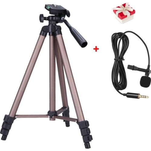 Weifeng Protable Camera Tripod with Rocker Arm Carry Bag Lightweight for Canon Nikon Sony DSLR Camera DV Camcorder w/ Microphone