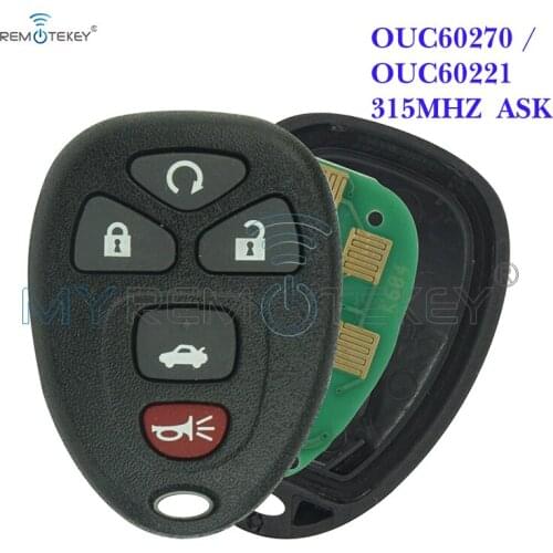 Remtekey Remote Fob for GM 5 Button 315Mhz OUC60270 For Buick Lucerne Cadillac DTS Chevrolet Impala Remote Car Key
