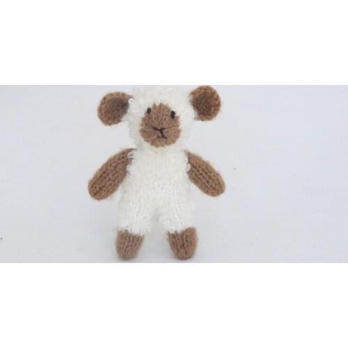 Fluffy Sheep Toy Photography Props Handmade Knit Newborn Animal Doll Photo Props