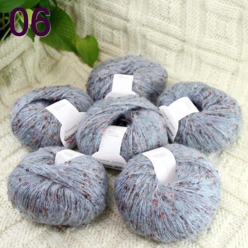 Sale 6ballsX50gr Luxury Fluffy Soft NEW MOHAIR Shawls Hand Knit Crochet YarnLight blue 06