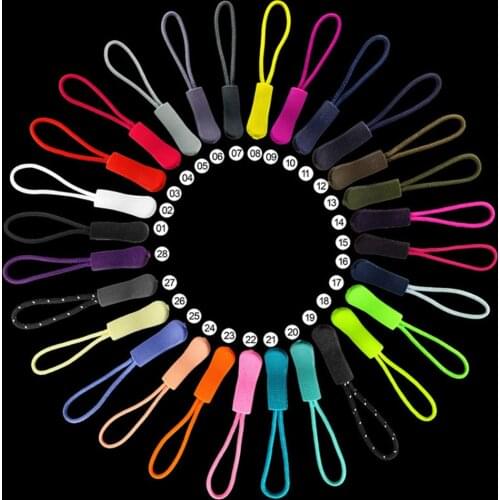 NEW 10pcs Color Rope Zipper Pull Apparel Bag Tactical Backpack Accessories Zip Puller DIY Zipper Head Cord Strap Slider