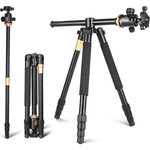 Aluminium Alloy Camera Tripod Video Monopod Professional Extendable Tripod with Quick Release Plate and Ball Head Phone Tripod
