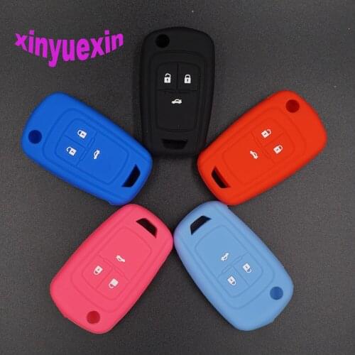 Xinyuexin Silicone Car Key Cover FOB Case For Chevrolet Cruze 2013 Spark Onix Silverado Volt Camaro Aveo Sonic Remote Key Case