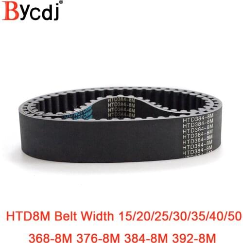 HTD 8M synchronous belt C=368/376/384/392 width 15/20/25/30/35/40/50mm Teeth 46 47 48 49 HTD8M Timing Belt 376-8M 384-8M 392-8M