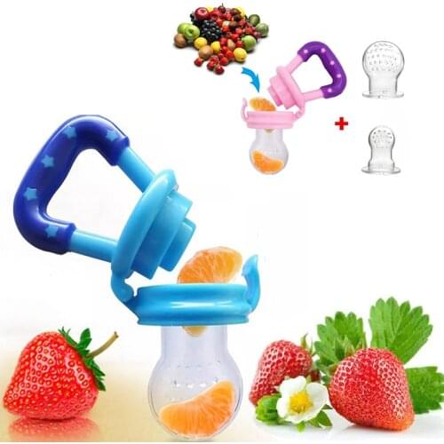 3Pcs Fresh Fruit Food Kids Nipple Feeding Safe Milk Feeder for Baby Pacifier Bottles Nipple Teat Nibbler Silicone Baby Bottle