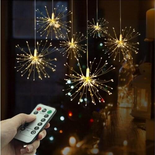 Fireworks Lights 90-200 LEDs Waterproof Led String Fairy Light for Christmas Lights Outdoor Garland Street Garland on Batteries