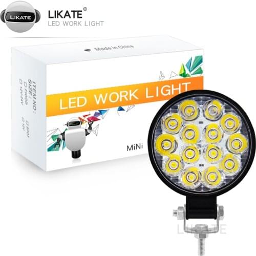 Lkt Car LED Work Light COB Chips 42 watts DC 12/ 24 Volts 6500K White Spot Lighting for Truck 4x4 4WD Truck Auto Bulbs