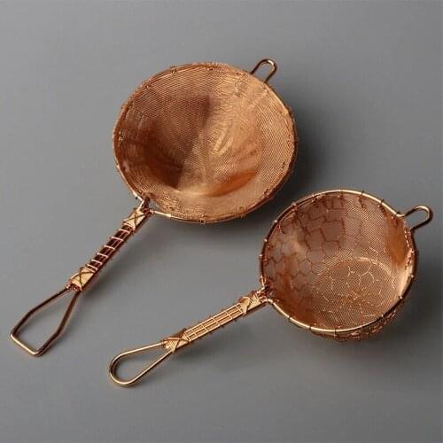 Japanese Tea Strainer Pure Copper Tea Filter Mesh Silver Gilded Tea Filtration Tea Tea Accessories Gold Mesh Tea Strainer