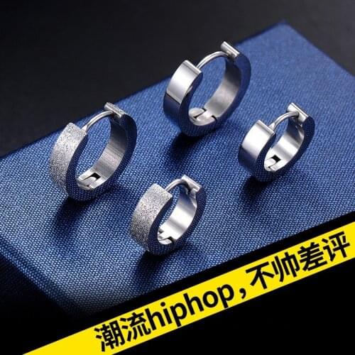 Hip-Hop Jewelry 925 Silver Earrings Tide Black Male Ear Clips Female Single Earrings Wholesale