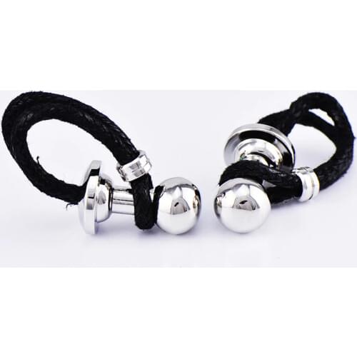 French Shirts Cufflinks Mens Unisex Business Banquet Daily Accessories Gifts Classic Metal Ball Woven Rope Chain Cuff Links