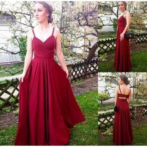 Elegant A-Line V-Neck Long Burgundy Prom Dresses with Pockets Backless Satin Robe De Soiree Floor Length Satin Formal Party Gown