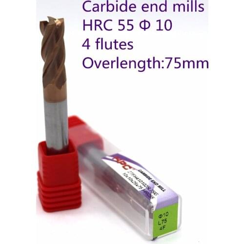 10*10*75 of 4 flutes flat end mills carbide end milling tungsten knife CNC machine tool mill cutter