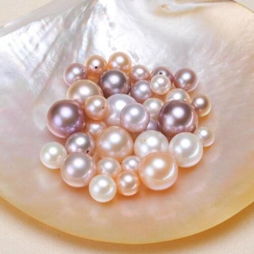 10pcs/lot Loose Freshwater Natural Color Akoya Oyster Pearls, Round Shape Pearls AAAA Nice Pearl Grade