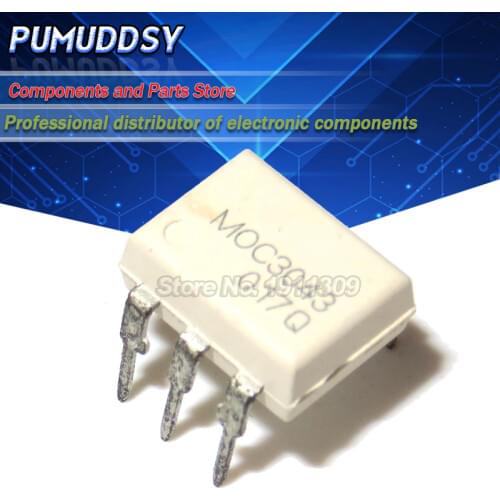 10PCS MOC3043 DIP6 Triode and SCR output optocoupler 6Pin400V Optocoupler Cross Zero Triac Dr IC
