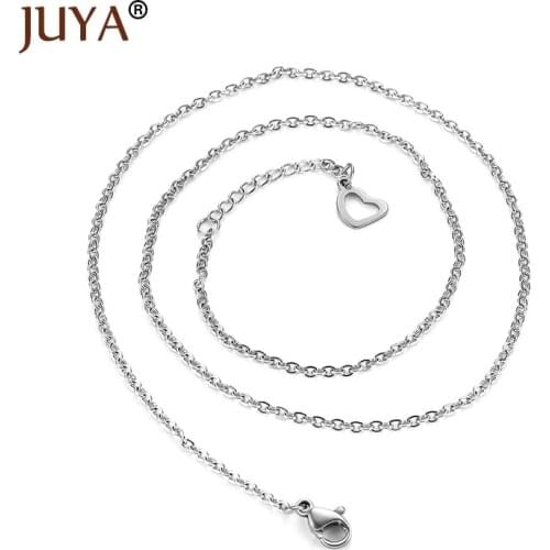 10pcs Simple Color Stainless Steel Chains for pendant necklace making adjustable Lobster Clasp Link Chain Necklaces
