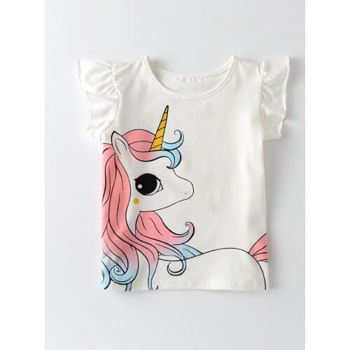 2021 Toddler Girls T Shirt Casual Cartoon Outfit Cotton Costume Kids Clothing Clothes For 1-6 Years Tee