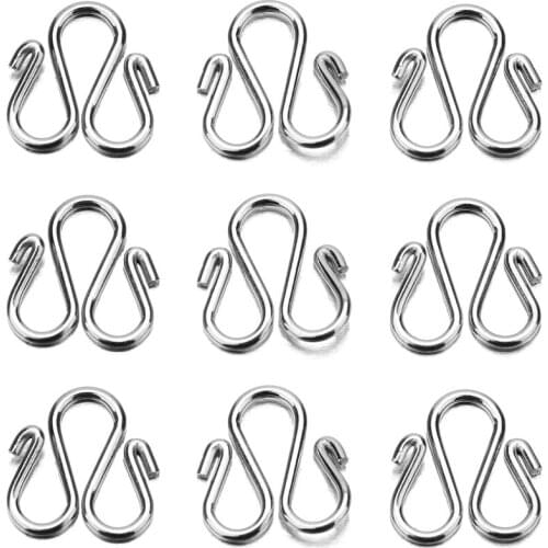 30/50pcs/lot Stainless Steel Bracelet Necklace Tail Buckle S-shaped/W-shaped/8-shaped buckle For DIY Charms JewelryMaking
