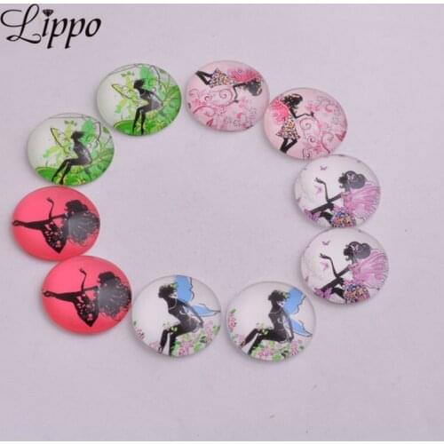 30pcs Mixed Fairy photo Cabochons Round Angel Cobochon 14mm 25mm 20mm