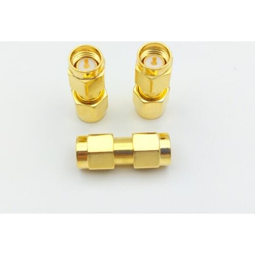 300pcs Gold plated SMA male to SMA male plug in series RF coaxial connector adapter