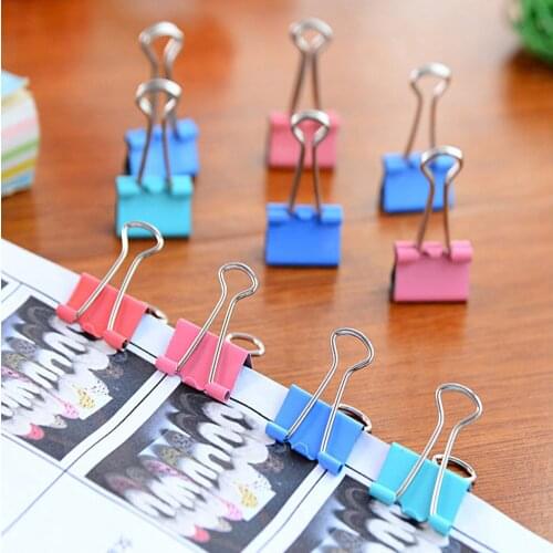 60PCS/lot 15mm Colorful Metal Binder Clips Paper Clip Office Stationery Binding Supplies hot sale newset high quality