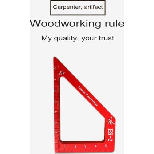 Aluminum Alloy 45 90 Degree Marking Angle Ruler ES-2 Woodworking Scribing Mark Line Ruler Aluminum Measuring Scribing Tool