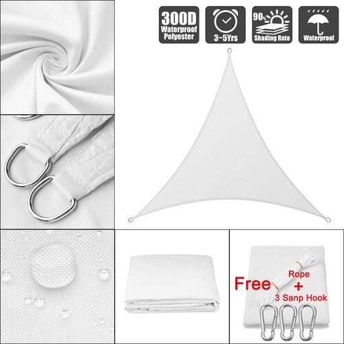 White outdoor Triangle Sunshade Waterproof Sun Shelter awnings Protection Outdoor Canopy Garden Patio Pool Shade Sail Awning