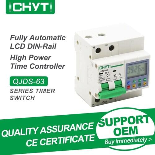 Free Shipping CHYT QJDS-63 Circuit Breaker AC 230V 63A Household LCD Digital Display Fully Automatic High Power Time Controller