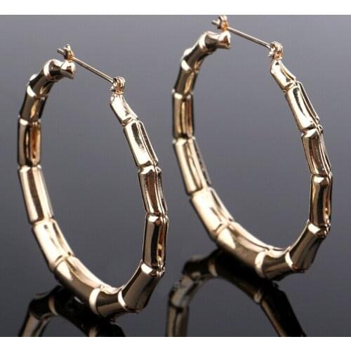 Big Large Bamboo Hoop Earrings Hip Hop Earrings Jewelry