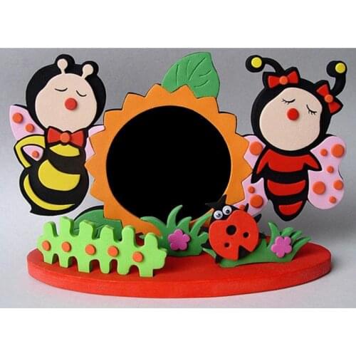 Kids Funny DIY EVA Foam Cartoon Photo Frame Craft Toys Child DIY 3D Stickers Photo Frame Handmade Block Toy Kids Craft Gifts