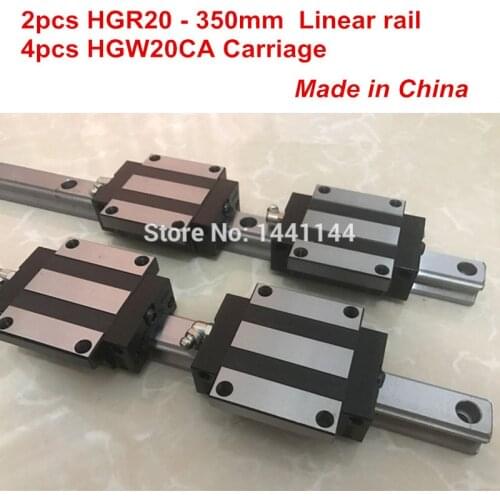 HGR20 linear guide: 2pcs HGR20 - 350mm + 4pcs HGW20CA linear block carriage CNC parts
