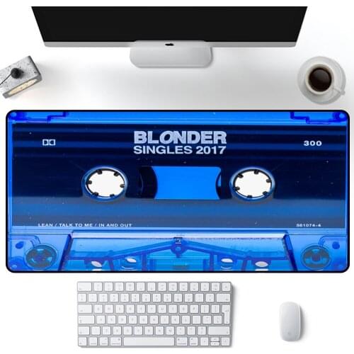 Gamer Rug Cassette Retro Record Tape XXL Mouse Pad Blue Mat of Overwatch Desk Pad Large Accessories for Pc Portable Gaming Deck