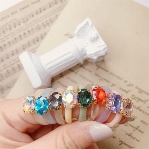 10Pcs Resin Finger Ring Vintage Accessories Womens Rings Minimalist Crystal Rings Female For Girls