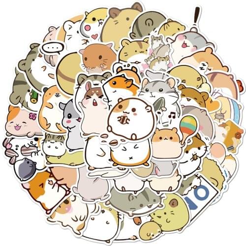 10/50PCS Cute Hamster Animals Decorative DIY Scrapbooking Sticker Label Stationery Kawaii Animal Hamster Diary Journal Stickers