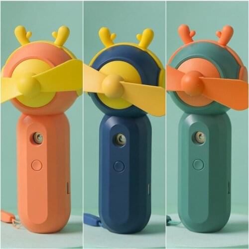 Summer Spray Small Fan Rechargeable Water Replenishment Convenient Handheld Fan Small Deer Space Mini Humidifier Fan