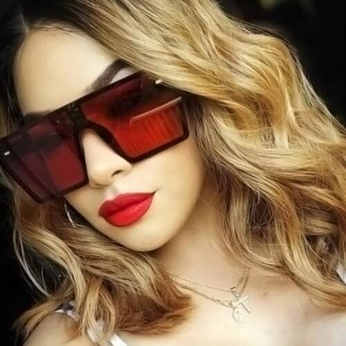 New Fashion Sunglasses Brand Design Oversized Flat Top Sunglass Women Vintage Luxury Sun glasses UV400 Shades Oculos de sol