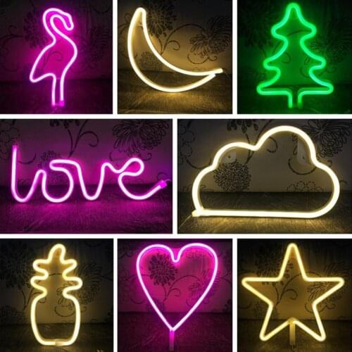 Wholesale LED Neon Night Light Sign Wall Art Sign Night Lamp Xmas Birthday Gift Wedding Party Wall Hanging Neon Lamp Home Decor