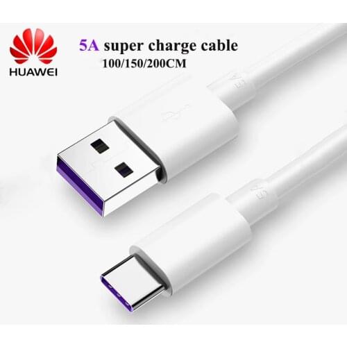 Original Huawei USB C Cable 5A Supercharge USB Type C Cable 1/2M For P40 P30 P20 Mate 30 20 Pro Quick Charging Fast Charger Wire