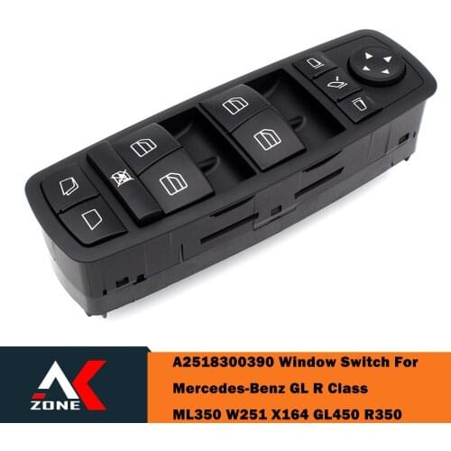 For Mercedes Benz GL R Class ML350 W251 X164 GL450 R350 2518300390 Black Left Window Mirror Switch Control Unit