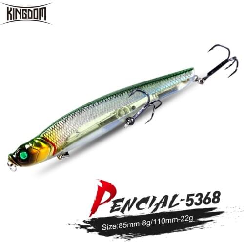 Kingdom Floating Pencil Fishing Lure 120mm 22g 85mm 8g Crankbait Jerkbait Wobbler Special Function Sinking Swing Hard Swim Bait