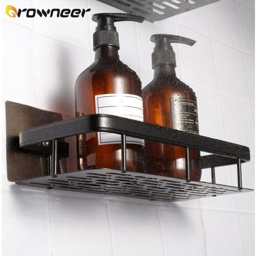 Bathroom Shelf No-drill Corner Organizer Wall Mount Storage Wall Shelves Single Layers Shower Room Basket Metal Shampoo Rack