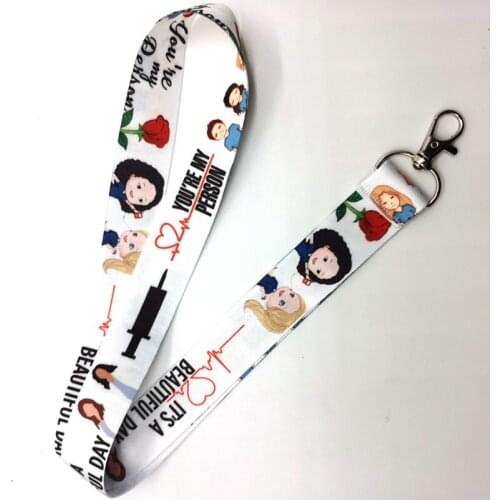 Hot 10 pcs Greys Anatomy Doctors nurse Neck Strap Lanyards Key Chain Accessories