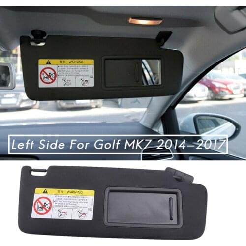 Right Side Car Interior Sun Visor Shade with Makeup Mirror Black for Golf MK7 2014-2017 5GG857552