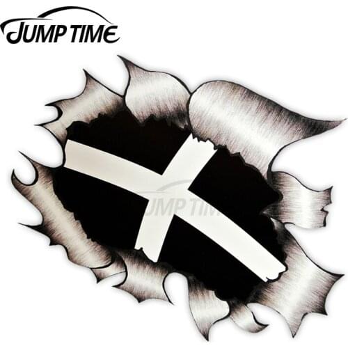 Jump Time Ripped Torn Metal Design With Cornwall Cornish Flag Motif External Vinyl Car Sticker for Windows Bumper