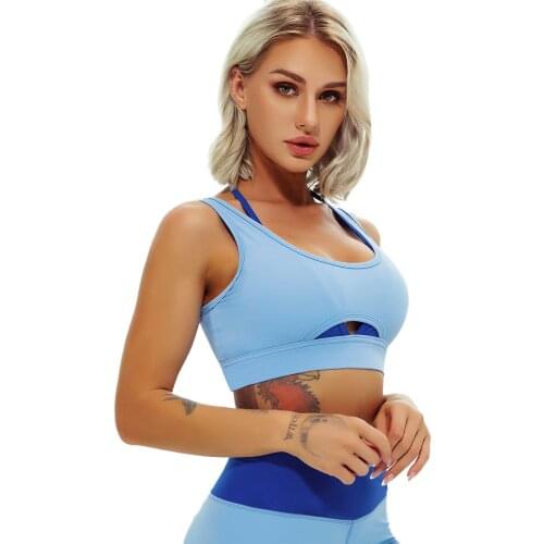Sexy Sports Bra Women Contrast Sports Vest Fitness Bra Shockproof Yoga Underwear Gym Clothes Women Running Gym Crop Top