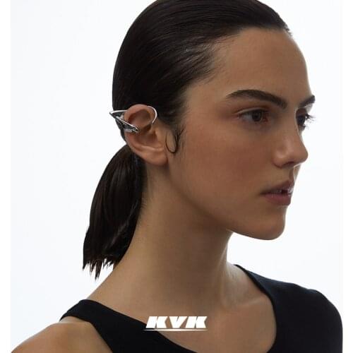 KVK2021 new small woven thread mobile earring niche design sense no ear hole earclip temperament simple earrings