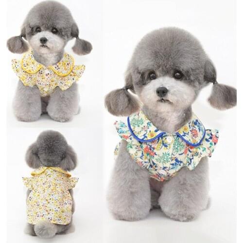 Cute Floral Dog Dress Summer Pet Clothes Cat Puppy Small Dog Clothing Spring Pet Costume Yorkshire Pomeranian Poodle Apparel New