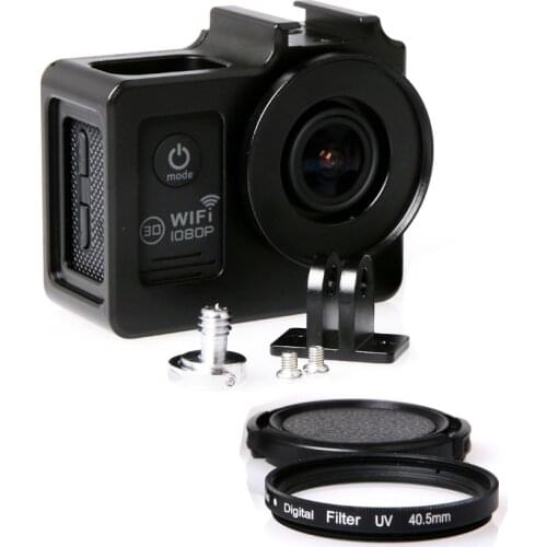 SJCAM SJ4000 frame Case Metal Alloy housing cage Shell + Len UV filter for SJCAM sj4000 wifi sj7000 sj6000camera accessories