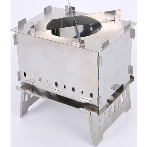 Stove Stainless Steel Foldable Burner Outdoor Cooking Cookware Tool for Barbecue